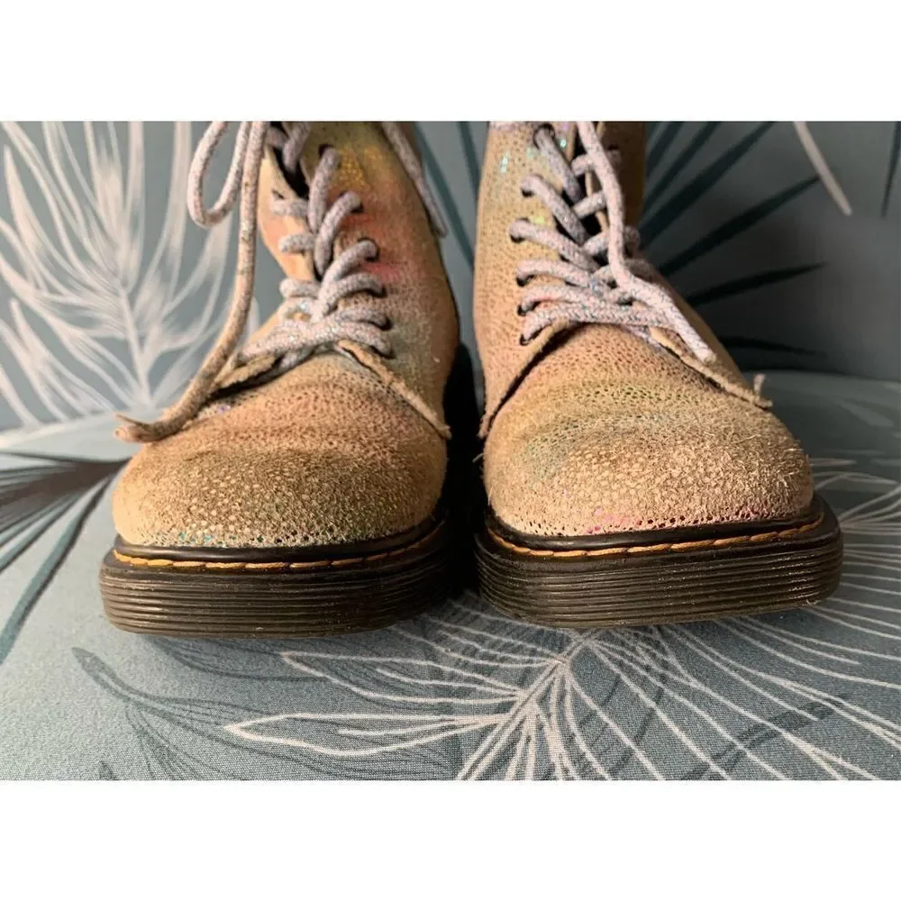 Doc Dr Martens Pascal J Shiny Iridescent Boots Girls Youth US Size 3
